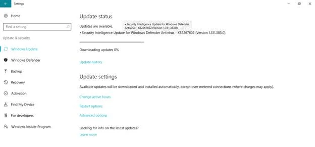 Installing driver using Windows Update